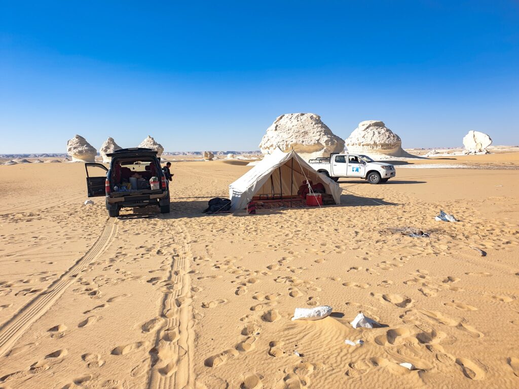 Camping in desert